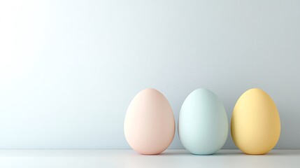 Easter day celebration with pastel tone eggs indoor setting still life photography