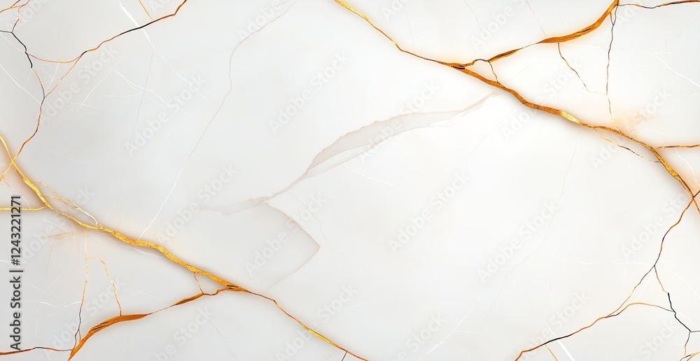 Poster elegant white marble texture with subtle golden veins, ideal for background and design purposes. per