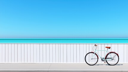 Fototapeta premium Pixel Art Bicycle by Ocean Wall
