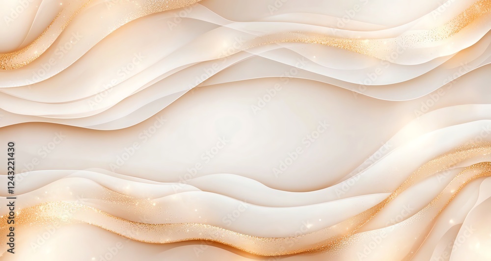 Poster soft, flowing lines in warm tones create an elegant and serene background. ideal for presentations, 