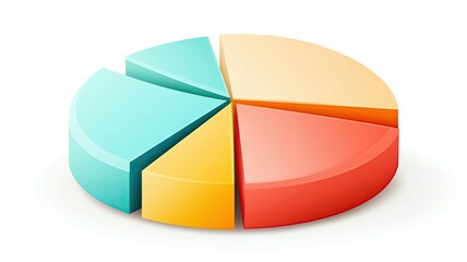 Fototapeta premium Colorful Pie Chart Data Visualization with modern segmented infographic design representing ,clean Colorful Pie Chart Data Visualization illustration for startup presentation corporate report