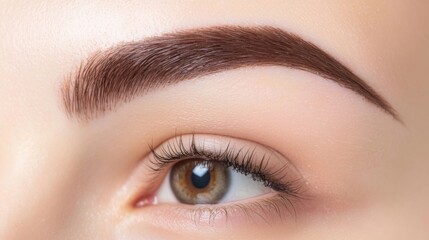 Naklejka premium A high-quality close-up portrait of a woman with flawless, natural-looking eyebrows