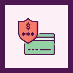 Secure Online Payment Icon: Credit Card Protection