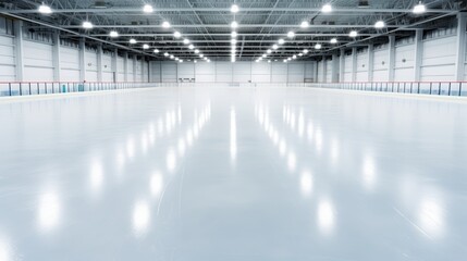 Hockey ice rink sport arena empty field as background