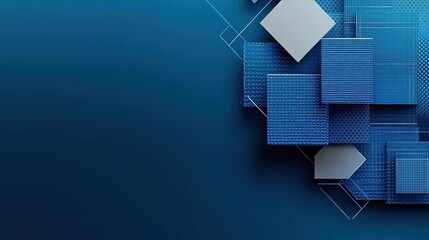Abstract Blue Cubes Digital Data Technology Background