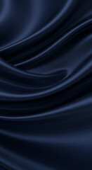 Luxurious Navy Blue Silk Fabric with Elegant Folds
