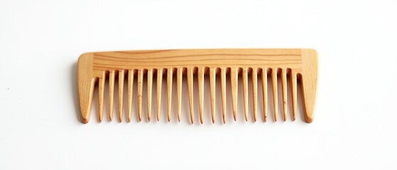 Wooden Hair Comb on White - Elegant & Luxurious
