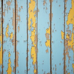 Weathered Blue and Yellow Wood Planks - High Resolution