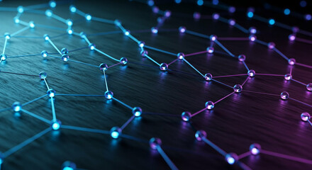 Futuristic Digital Network with Glowing Connections
