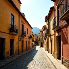 Obraz premium Medieval Altafulla, Catalonia: Sunlit Old Town