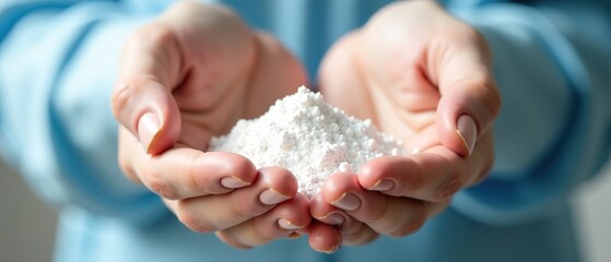 Medicine Pill Open - White Powder - Doctor's Hands - Vivid Colors