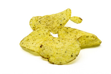 potato chips isolated on white