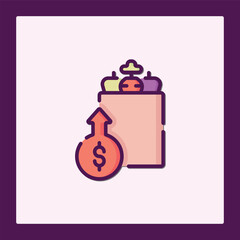 Grocery Bag Icon: Rising Food Costs & Inflation