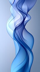 Fototapeta premium A mesmerizing abstract illustration featuring flowing blue waves that create a sense of calm and fluidity, perfect for backgrounds or artistic projects.