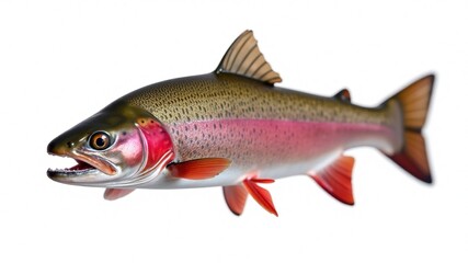Closeup Rainbow Trout, Steelhead Fish, Freshwater Fish, High-Resolution