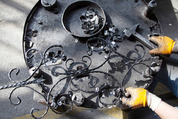 Wrought iron master works in the workshop