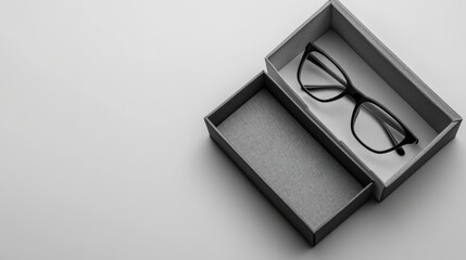 new gray Glasses Box Case isolated on white background