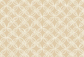 シームレスな七宝繋ぎ模様：日本の調和と連動する円。ベージュとアイボリーホワイト、ミニマルでエレガント [シームレス しっぽうつなぎ もよう にほん ちょうわ れんどう えん ベージュ アイボリーホワイト ミニマル エレガント]
