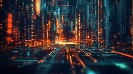 Computer microchip for Abstract digital vector illustration. and artifical intelligence technology concept on Brightly glowing AI chip with light circuit board on technology vector.