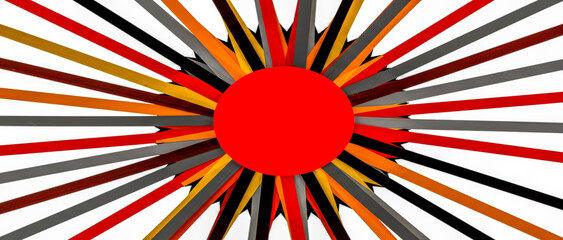 Circular design with a red center in the center,