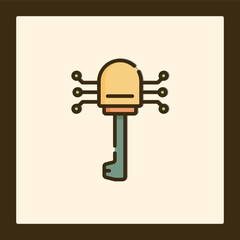 Digital Key Icon:  Networked Access Control Symbol