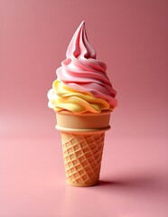 strawberry ice cream cone
