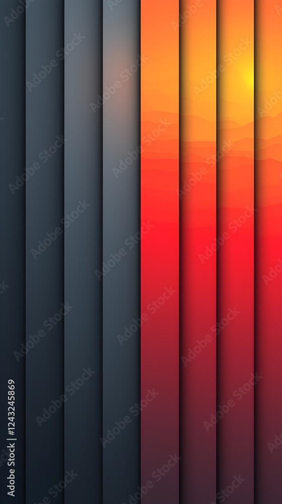 Poster a vibrant gradient backdrop showcasing seamless transitions between deep blue and fiery orange hues,