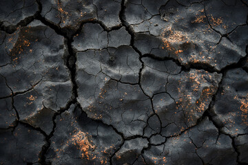 Dry and cracked earth. Abstract background and texture for design. Generative AI