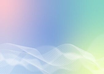 パステルカラーのグラデーション　波形デジタルイメージ背景
Pastel color gradation waveform digital image background