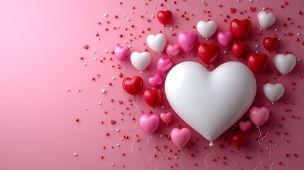 Love heart balloons romantic valentine high resolution hd background