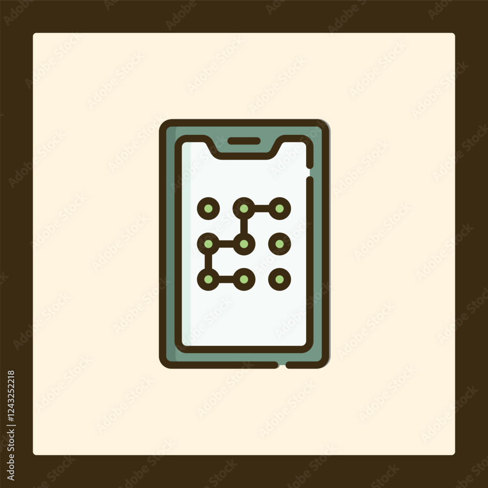Poster modern smartphone pattern lock screen icon design