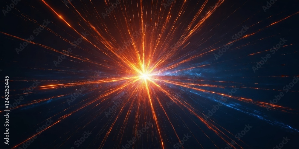 Poster vibrant explosion of light bursts forth, creating mesmerizing patterns in a cosmic display at the ed