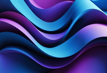 Fototapeta premium A 3D abstract background with flowing shapes and gradients of blue and purple