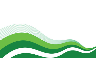 Abstract White and Green wave wide background banner