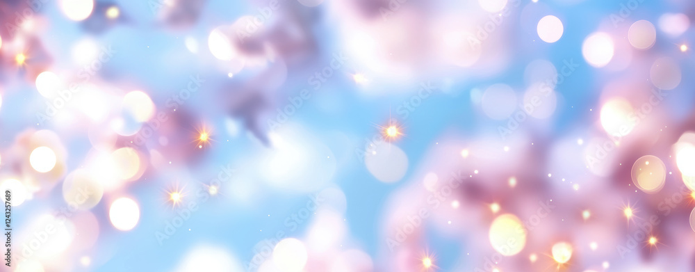 Aufkleber blurred bokeh with muted tones. soft muted bokeh with dreamy clouds creates serene atmosphere, perfe