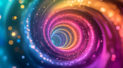 Colorful Swirling Galaxy with a Hypnotic Space Illusion