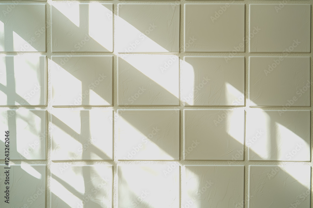 Poster white wall featuring a seamless white tile pattern creating a clean and minimalistic background for 