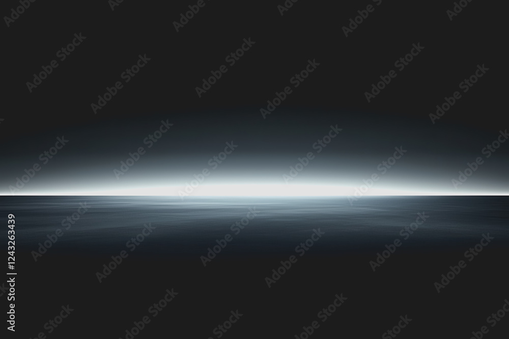 Poster dark ocean waters illuminated by light from the horizon creating a serene and tranquil seascape at d