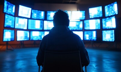 Person monitoring data streams in a dark control room