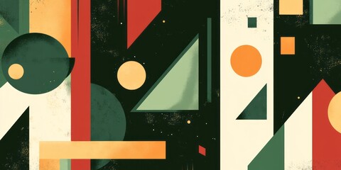 Obraz premium Abstract Geometric Shapes Composition in Earthy Tones