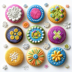 Colorful Decorated Cookies with Icing