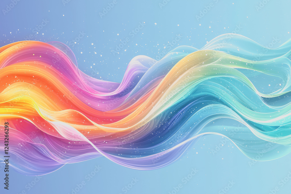 Aufkleber vibrant and colorful wave of water splashing against a shore with reflections and sunlight creating 