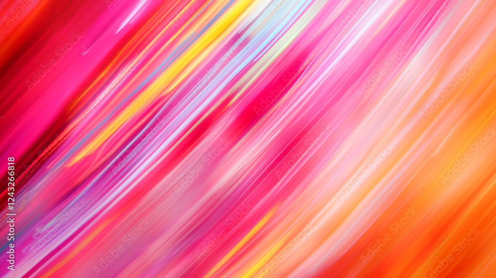 Poster vibrant abstract motion blur with dynamic colorful streaks in bright pink orange and yellow gradient