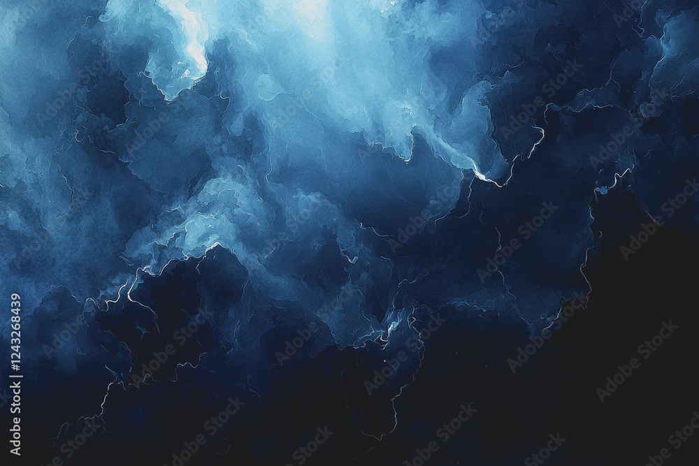 Poster dark blue and white abstract background with dark sky creating a serene and calm atmosphere for digi