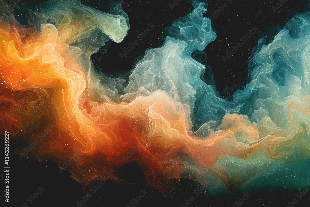 Poster colorful abstract background with vibrant hues and dynamic patterns suitable for creative designs an