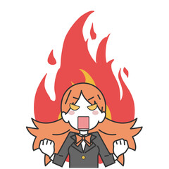 怒りに燃え炎をあげる女性社員