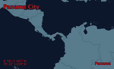 Panama City Location Map