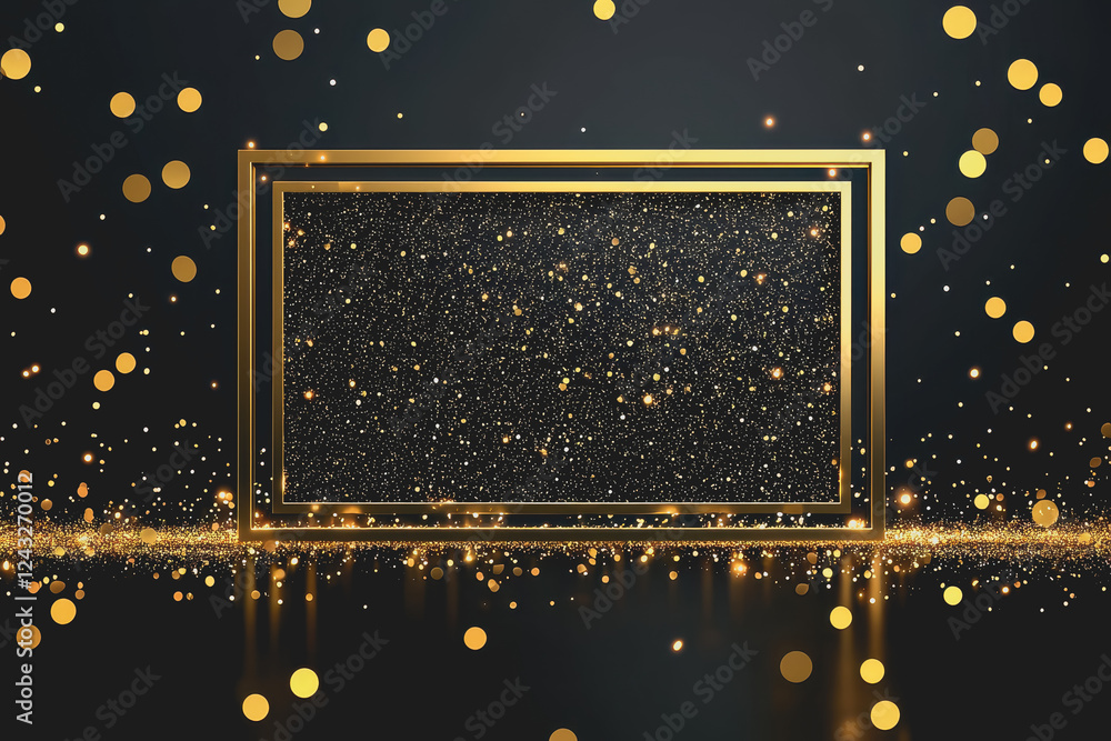 Poster Golden decorative frame with intricate design ideal for art display or photo presentation in various settings and styles