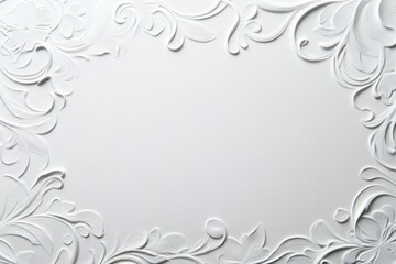 White Floral Frame Design Elegant Background
