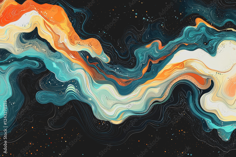 Poster abstract background featuring vibrant colorful shapes and patterns creating a modern and artistic vi